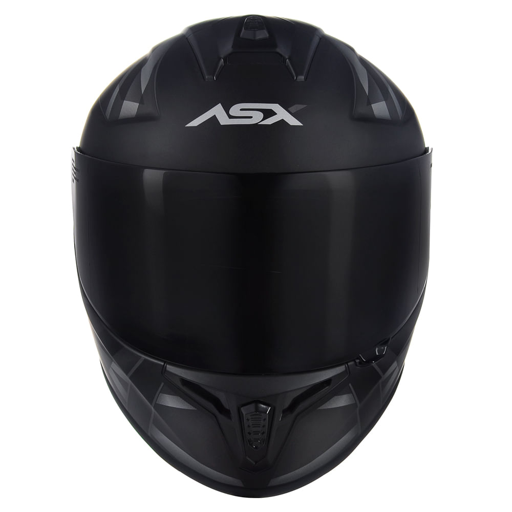 Capacete ASX Draken UK Fosco Preto/Cinza casadocapacete
