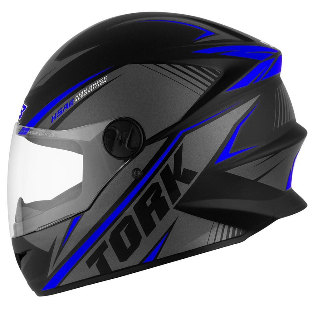 Capacete Pro Tork R8 Preto e Azul - casadocapacete