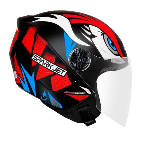 CAPACETE-SPARK-JET-DRAGON---PRETO-COM-VERMELHO-FOSCO CAPACETE-SPARK-JET-DRAGON---PRETO-COM-VERMELHO-FOSCO